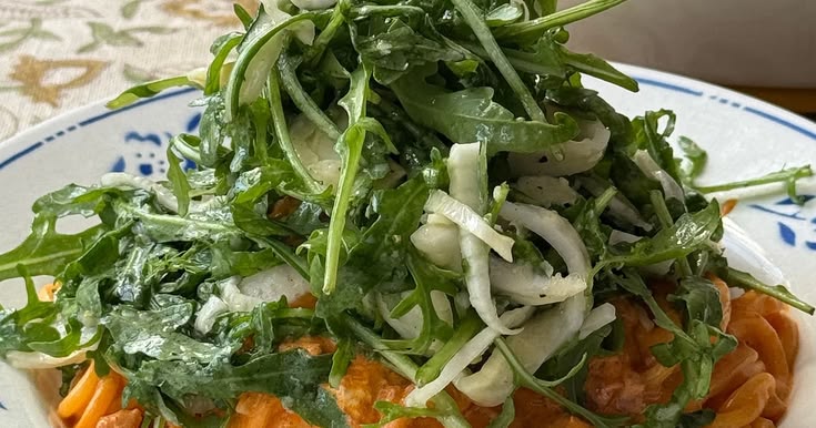 Crispy Pancetta Spaghetti alla Vodka with Rocket, Shaved Fen