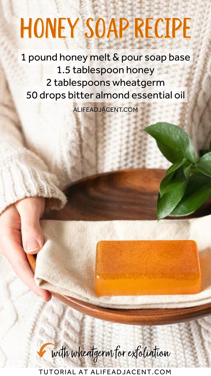Learn how to make honey soap with this natural DIY recipe! N