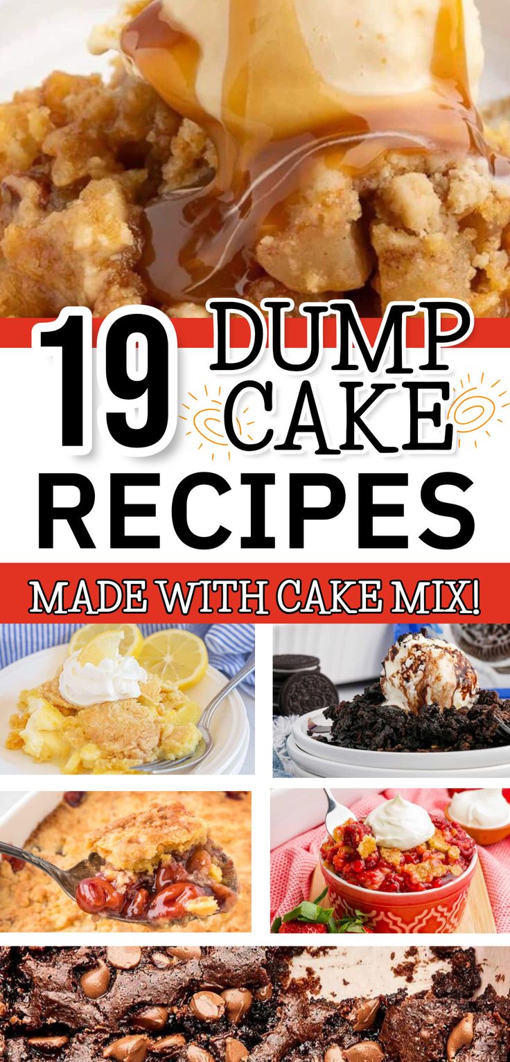 Best Dump Cake Recipes Using Boxed Mix - Easy desserts using
