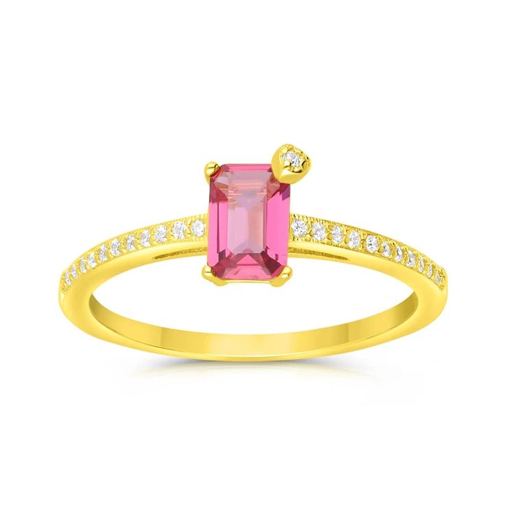 CZ Engagement Ring Gold Solitaire CZ Ring Diamonds CZ Ring |