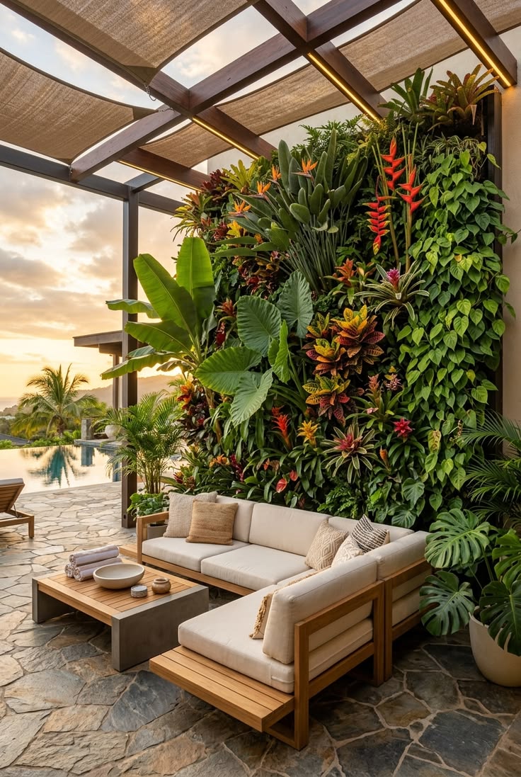 Transform a backyard into a tropical outdoor oasis utilizing