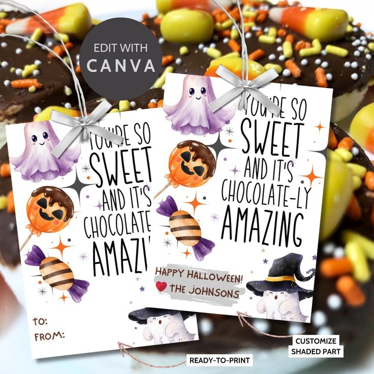 😍 Halloween Printable & Editable Gift Tags | You're So Sweet