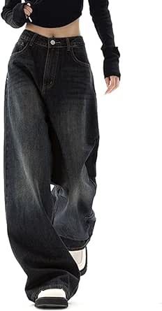 EMMIOL Jeans for Women Wide Leg Baggy Jeans High Waist Y2K C