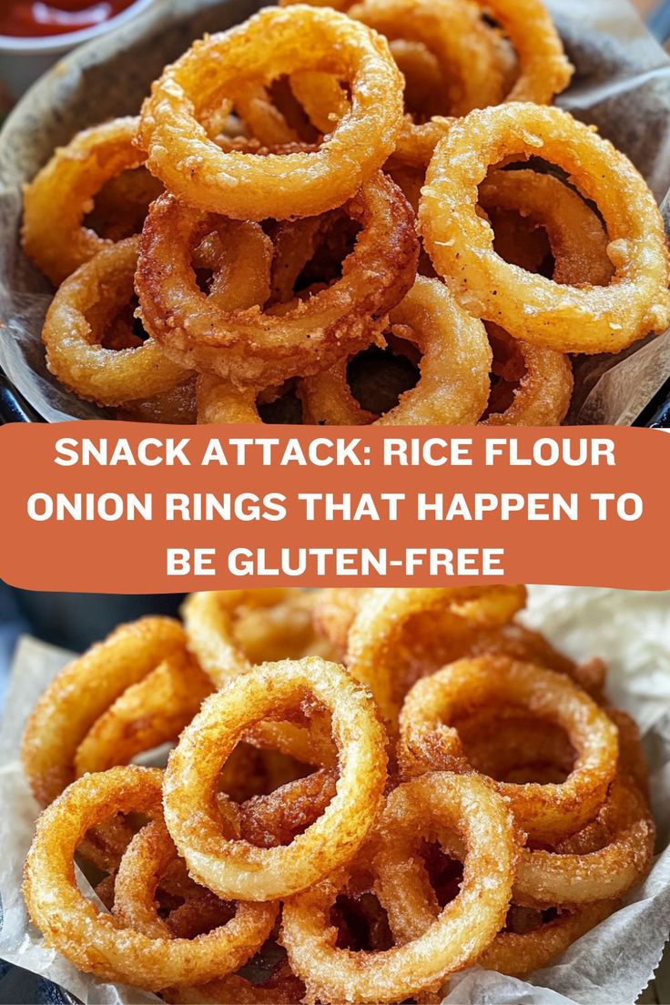 Crispy Gluten-Free Onion Rings made with rice flour that wil