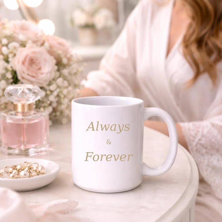 Personalized Couple Coffee Mug, Neutral Romantic Mug Gift fo