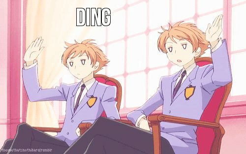 Hikaru & Kaoru OHSHC gif Ding dong wrong! o w o