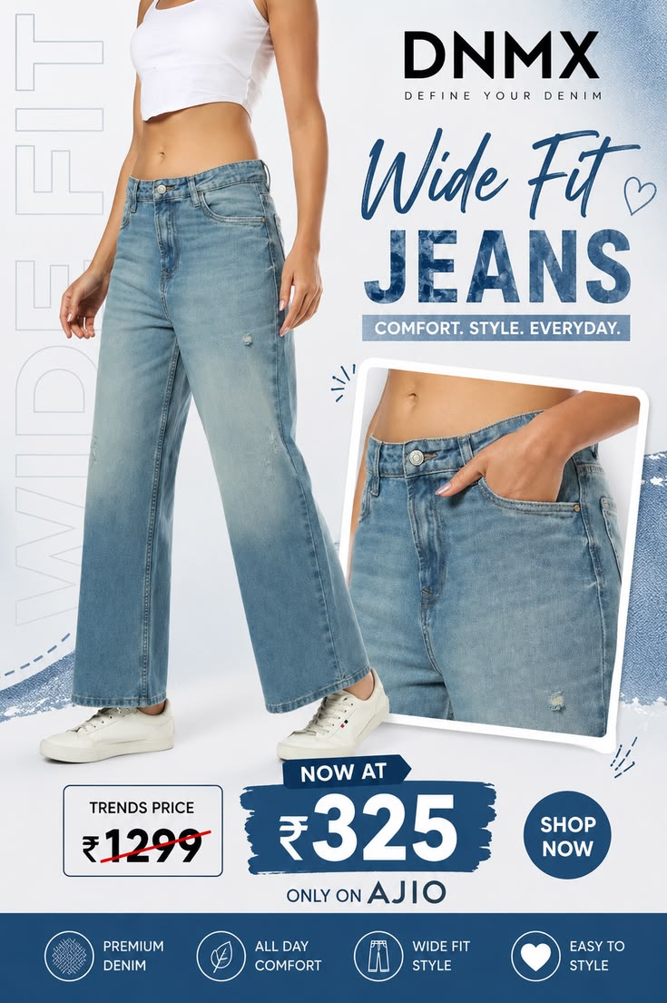 Grab this amazing deal on DNMX Wide Fit Jeans! 💙 Originally 