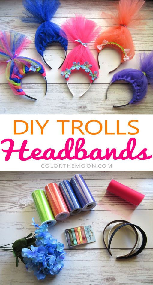 These Trolls hair headbands are SO CUTE and so easy to make!