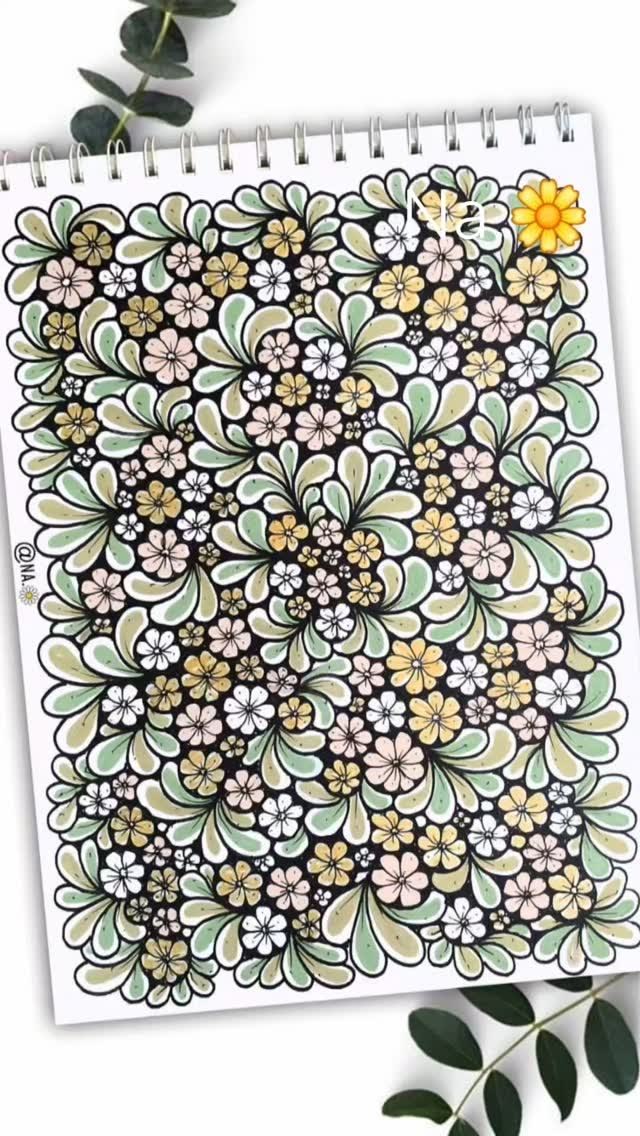 Beautiful Doodle Flowers 🌿🌼🌿🌼 #doodleflowers💕💕💕 #doodle #zen