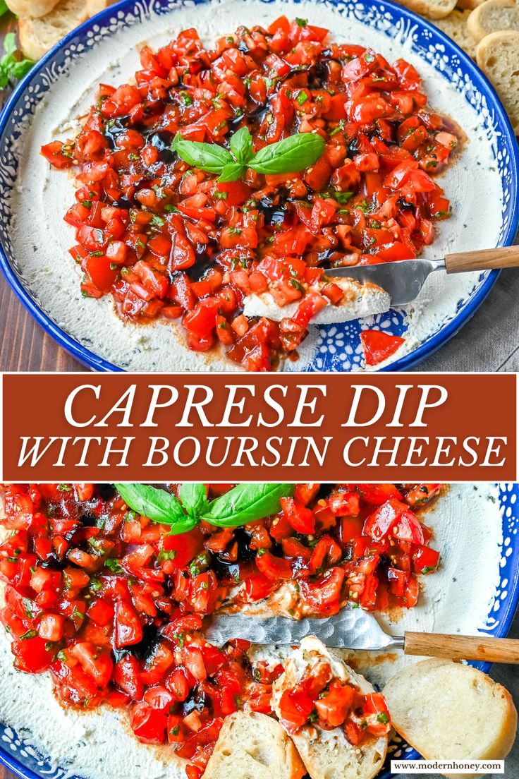 This Caprese dip with Boursin cheese is a creamy, flavorful 