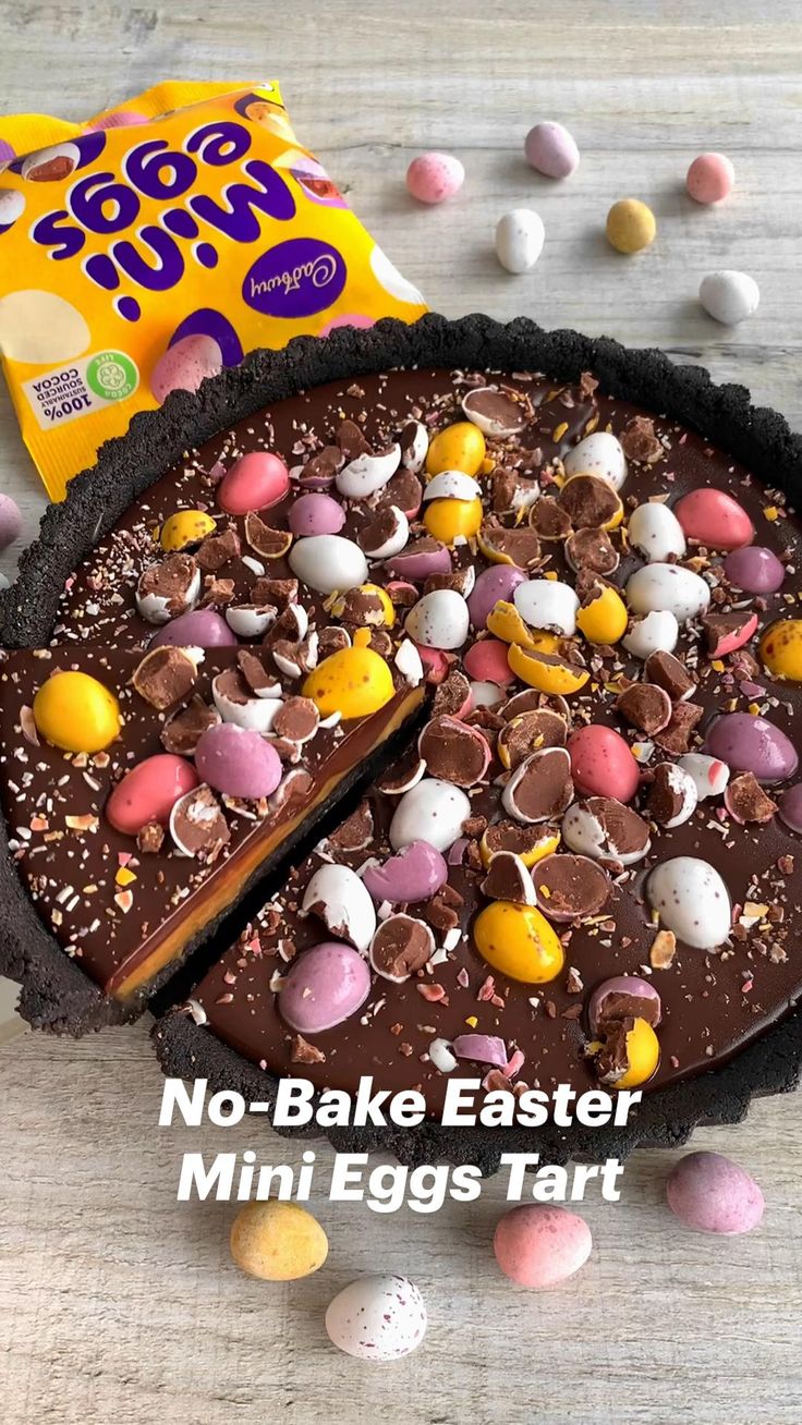 This Mini Eggs Tart is so chocolatey and delicious and absol