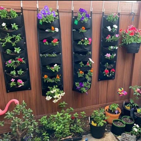 4/7 Pocket Hanging Vertical Wall Planter Planting Grow Bags 
