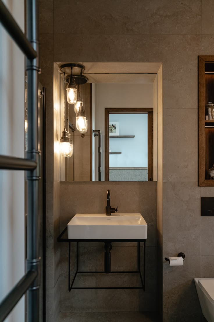 A beautifully designed guest bathroom proving that small spa