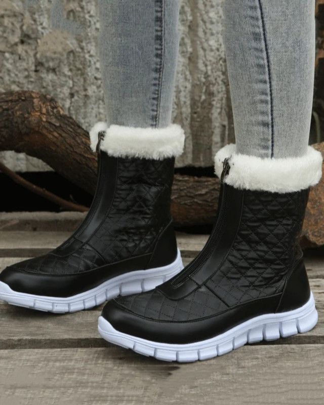 PU Plush Zipper Ankle Boots Z1124939