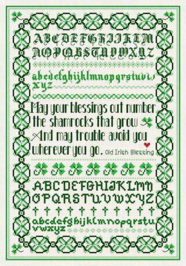 Irish Blessing Sampler samplers counted cross stitch pattern