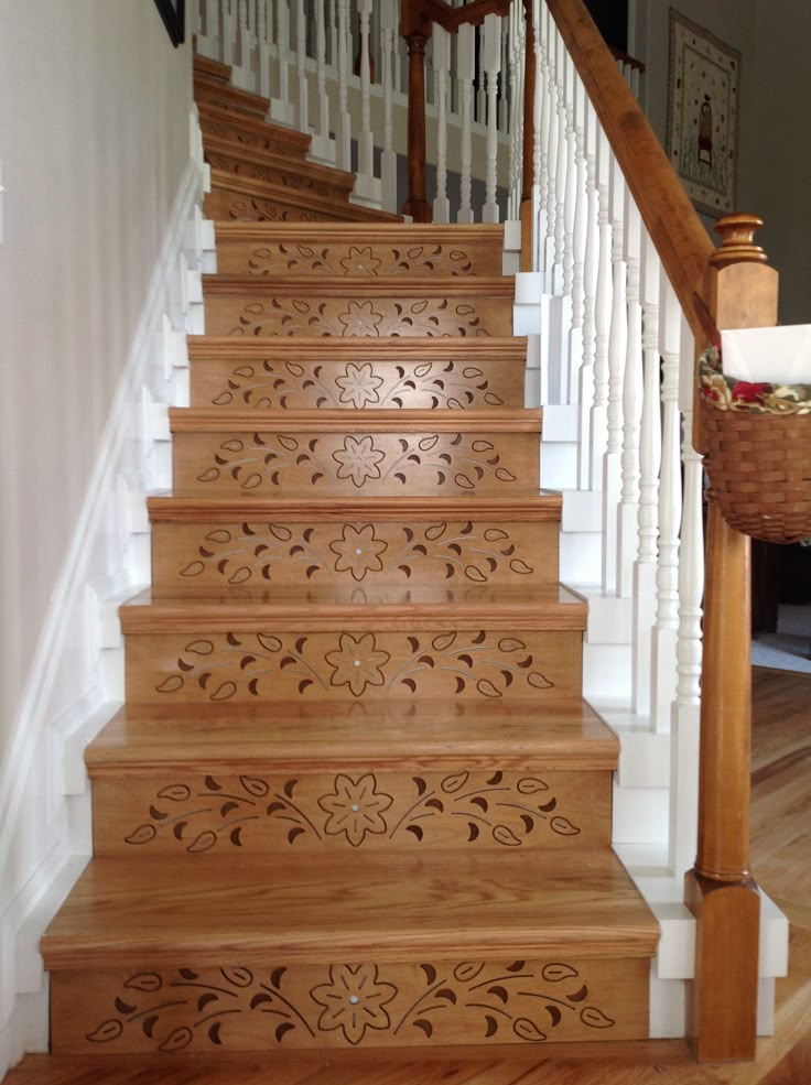 Decorative Risers + Tread Covers! Provincial Leaf Dramatic..