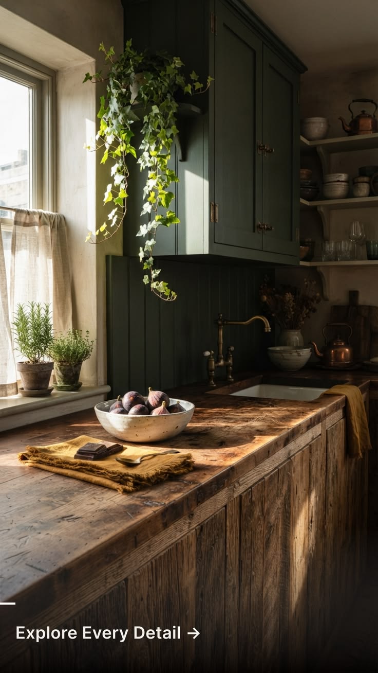 "Deep emerald hues create an incredible home decor mood inst