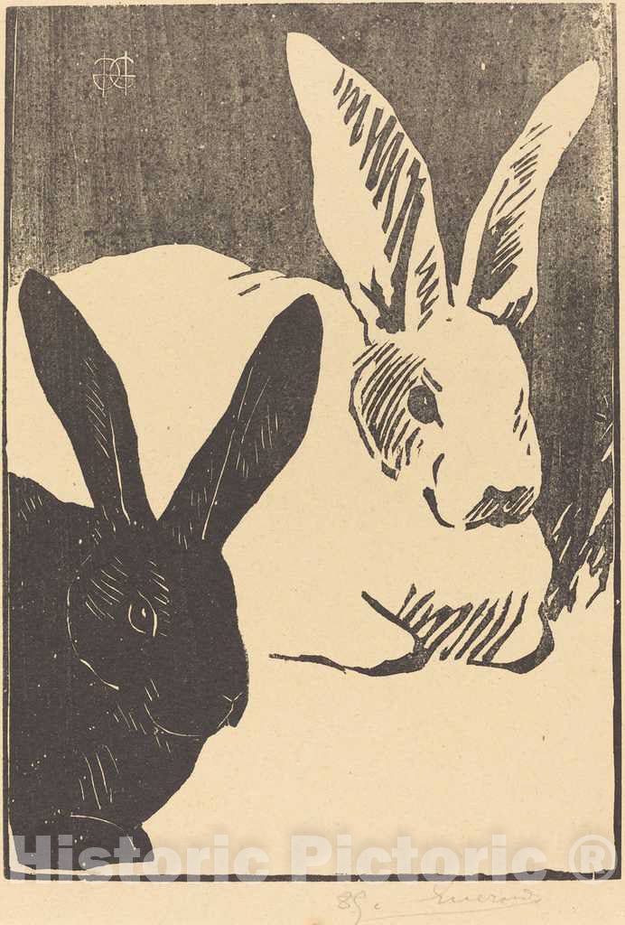 Art Print : Henri-Charles GuÃ©rard, Rabbits (Les Lapins), 18