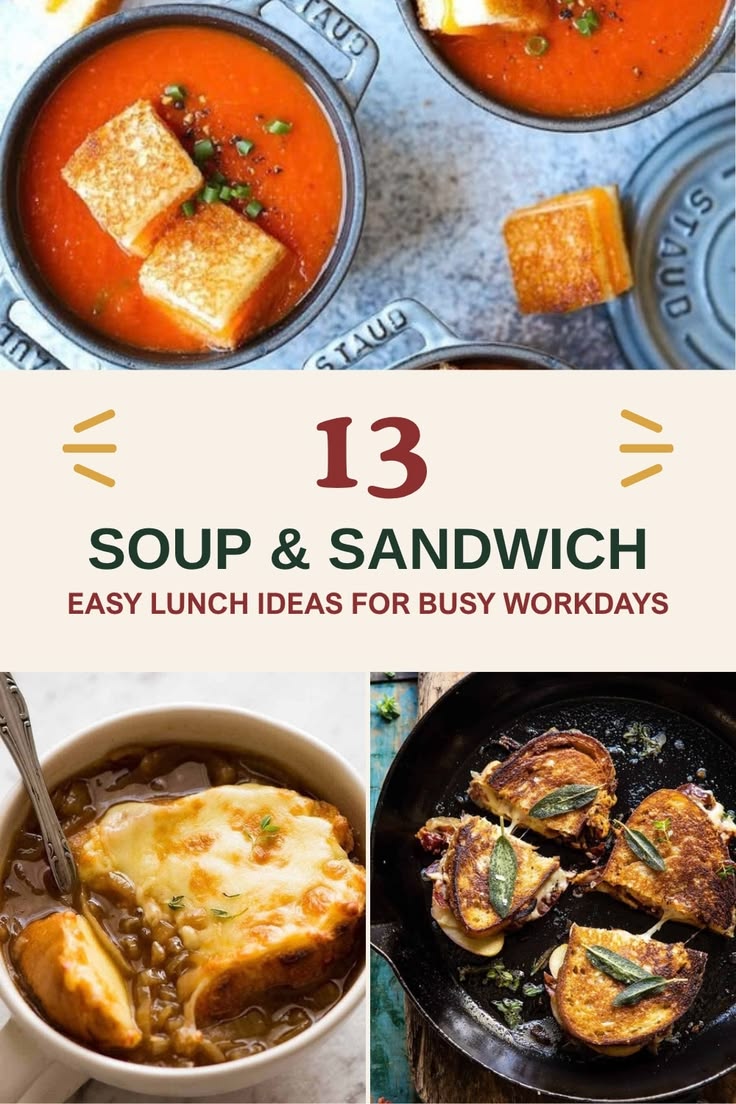 Skip the boring desk lunch! These soup and sandwich lunch id