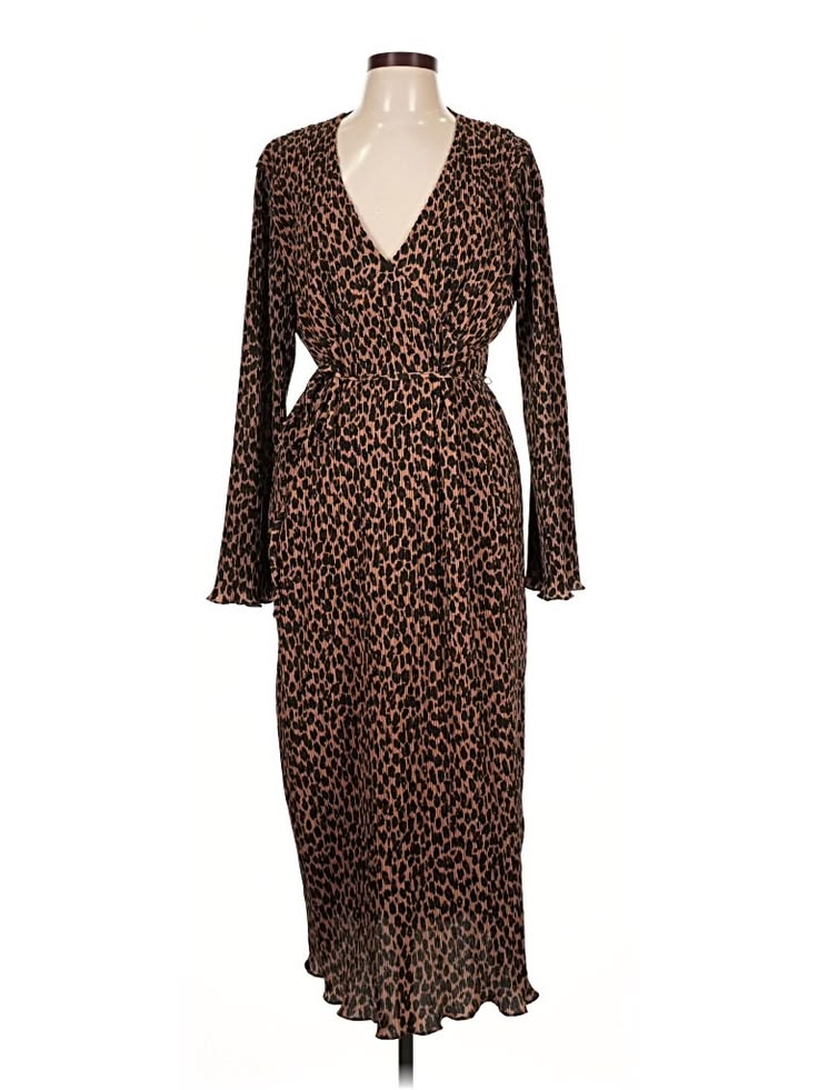 Never Fully Dressed Animal Print Brown Cocktail Dress Size 1