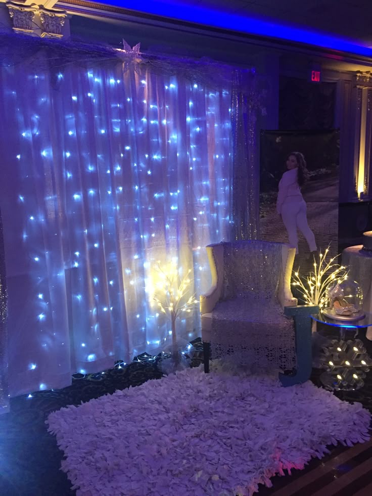 Princess Chair Set-up - Winter Wonderland Sweet 16