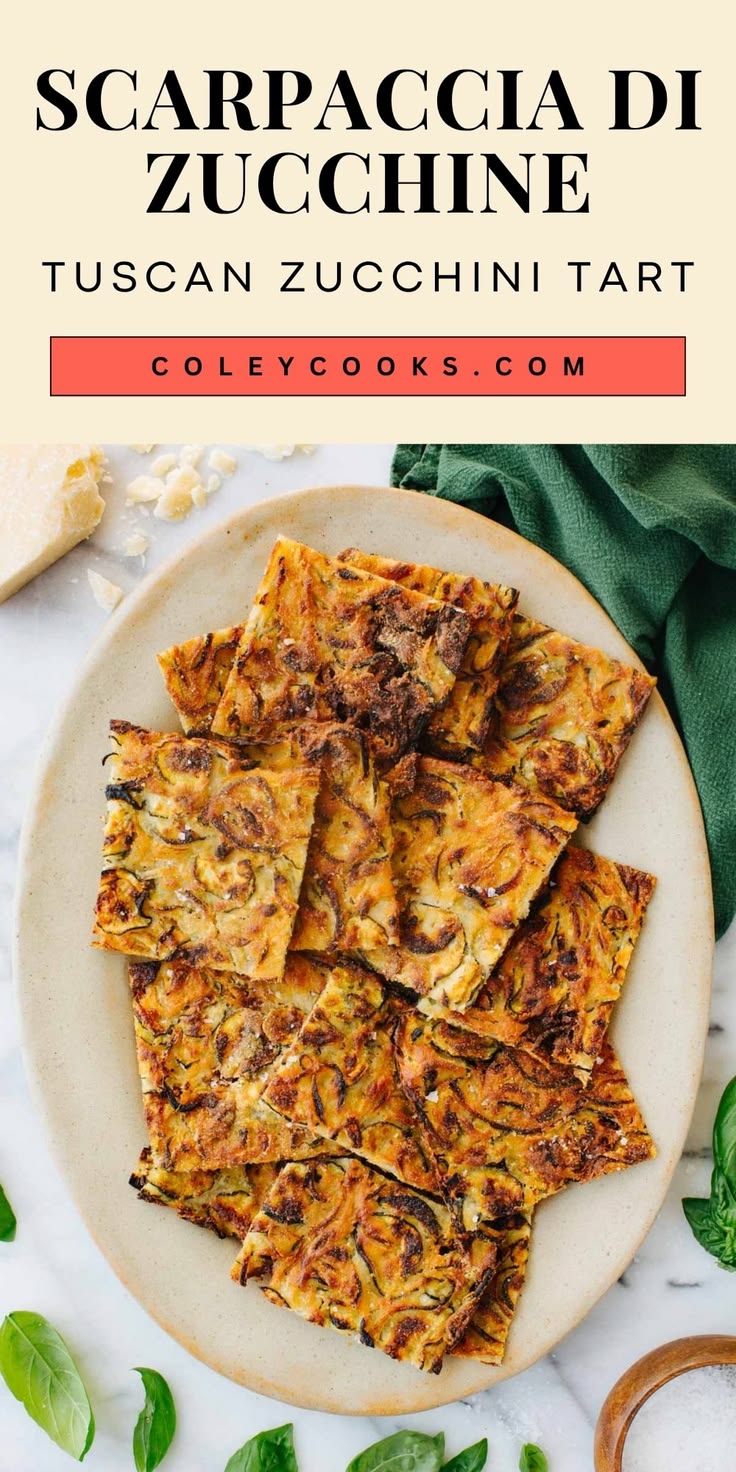 Scarpaccia is an Italian zucchini tart with crisp edges and 