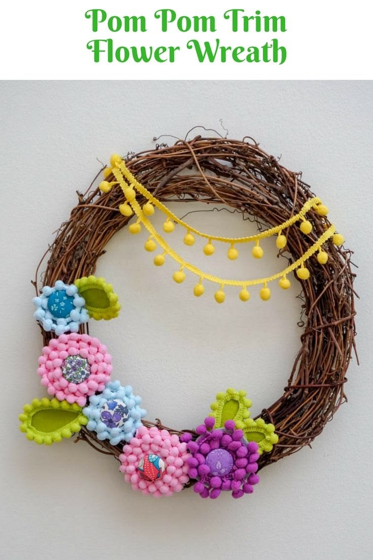 Get ready for spring with this cheerful Pom Pom Trim Flower 