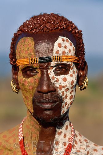Portrait of Karo tribesman, Lower Omo River, Ethiopia