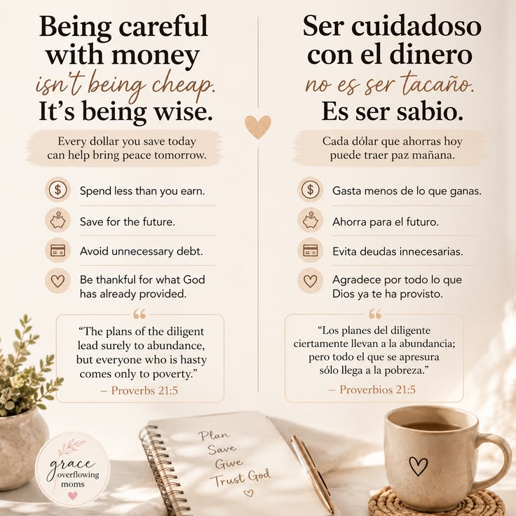 Save wisely, spend thoughtfully, and trust God every step of
