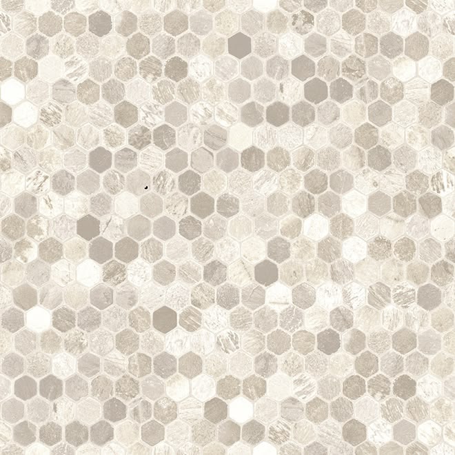 Tarkett Eloquence Vinyl Flooring Hexagon Design Grey 12-ft W