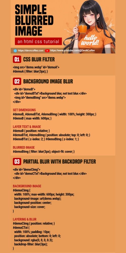 How to create blurred images in HTML CSS.
