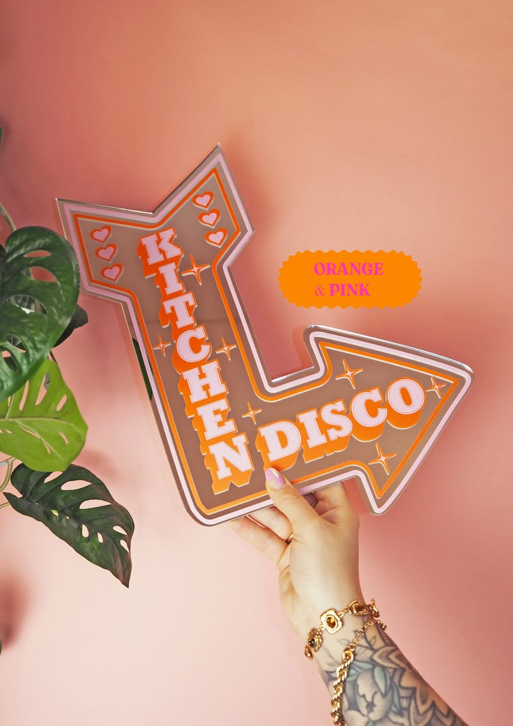Retro Kitchen Disco Arrow Mirror