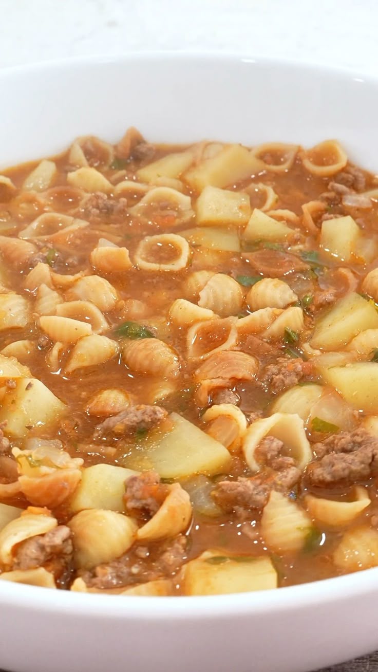 Mexican Sopa de Conchitas (Shells and Beef) thats so flavorf