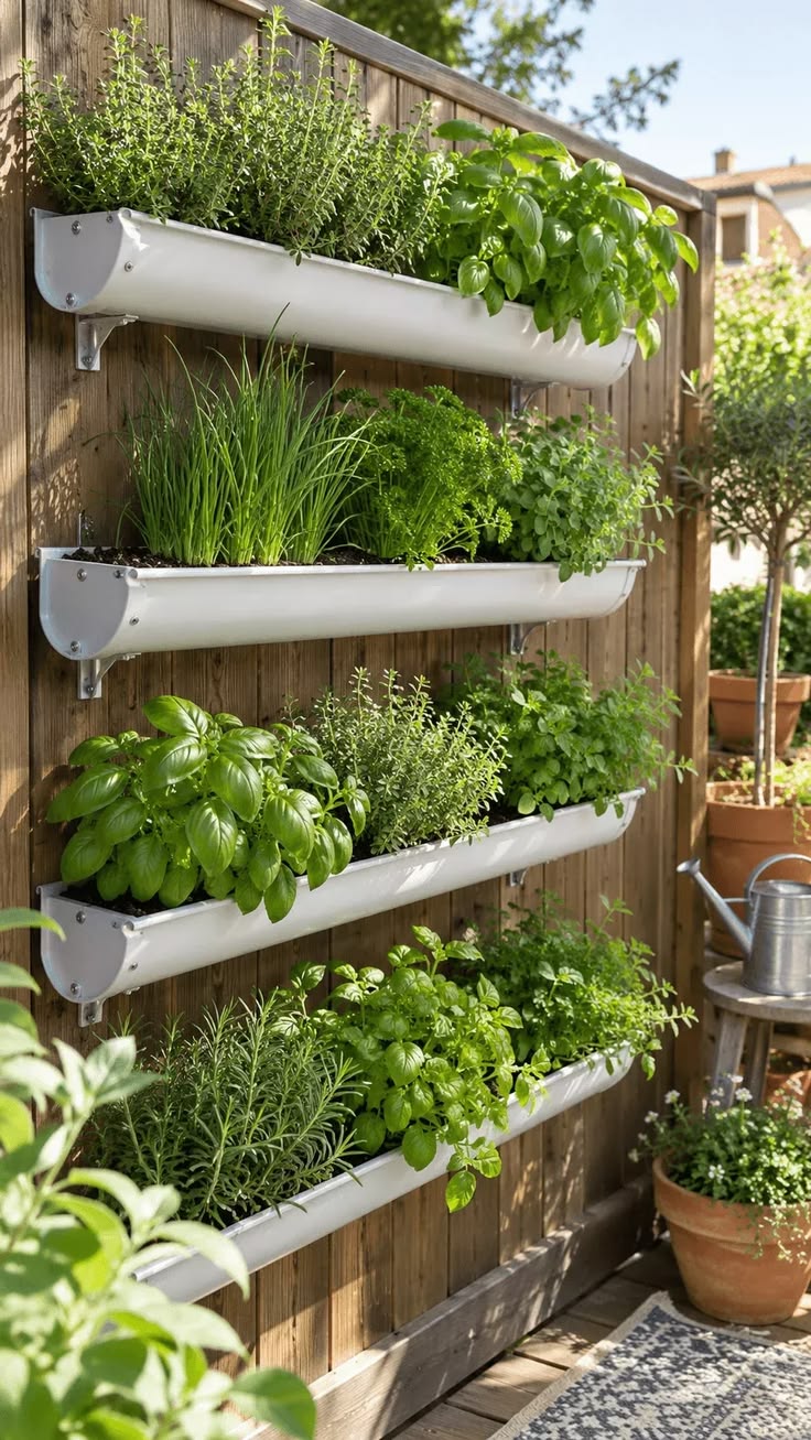 Transform your fence into a lush, space-saving herb garden. 