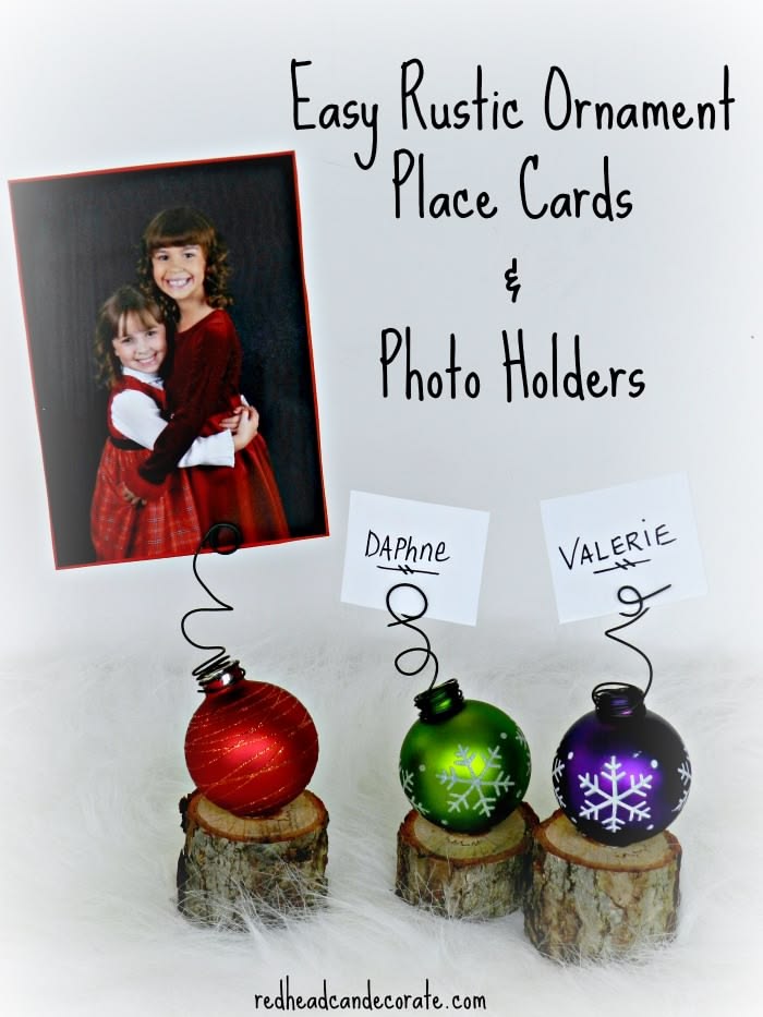 Mini-Tree Stump Christmas Place Card Holders - Redhead Can D