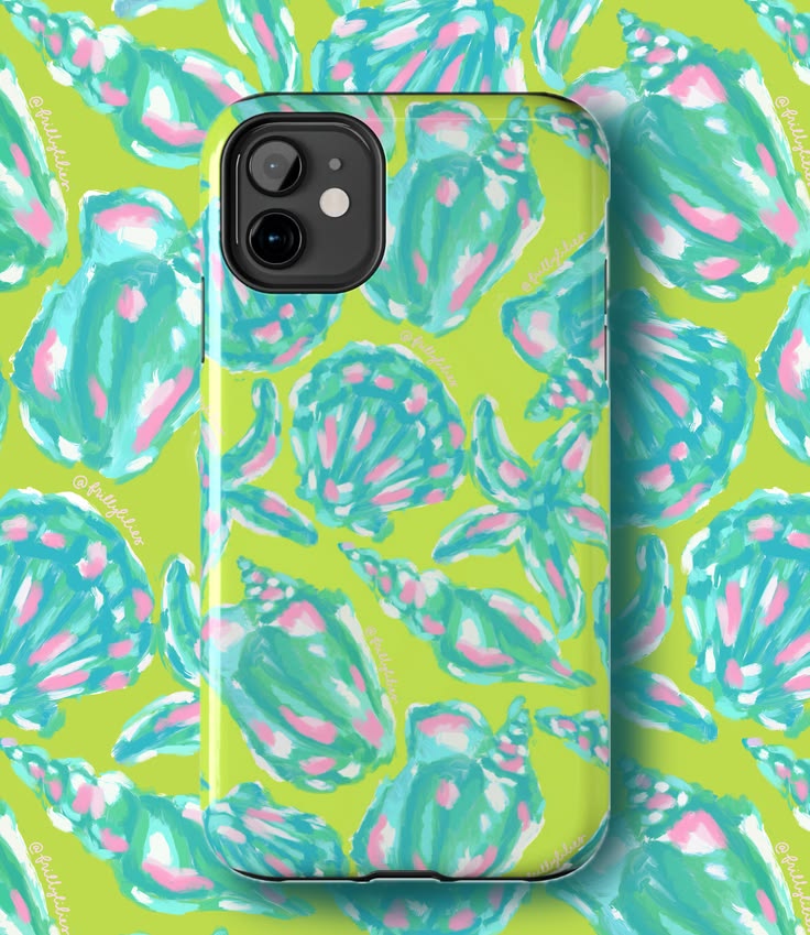 Green and blue coastal case designed by @FrillyLilies