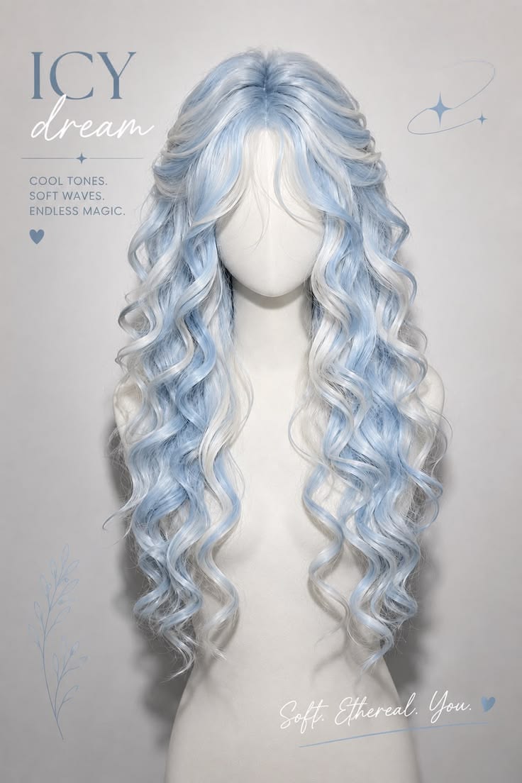 Step into your icy era 🩵❄️ These dreamy long waves blend icy