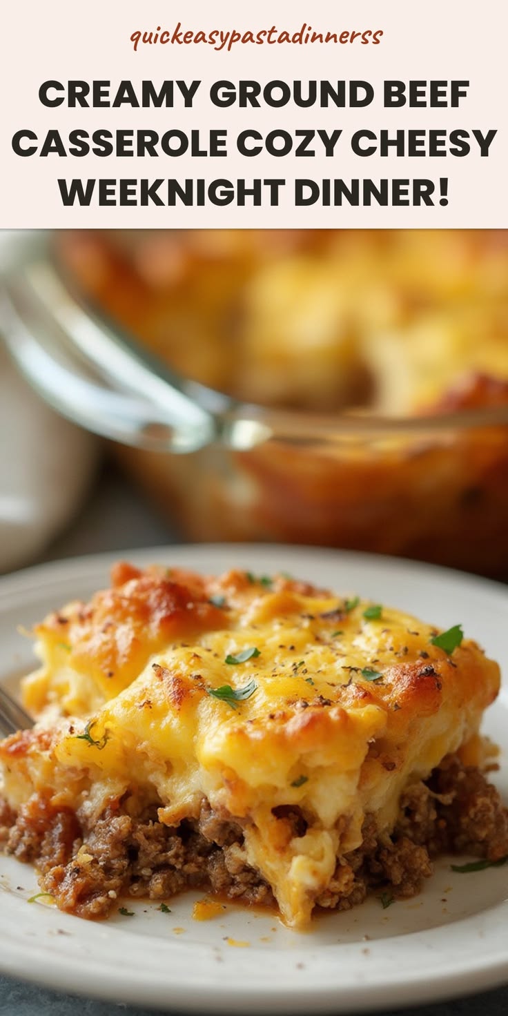 This Ground Beef Cream Cheese Casserole is the ultimate cozy