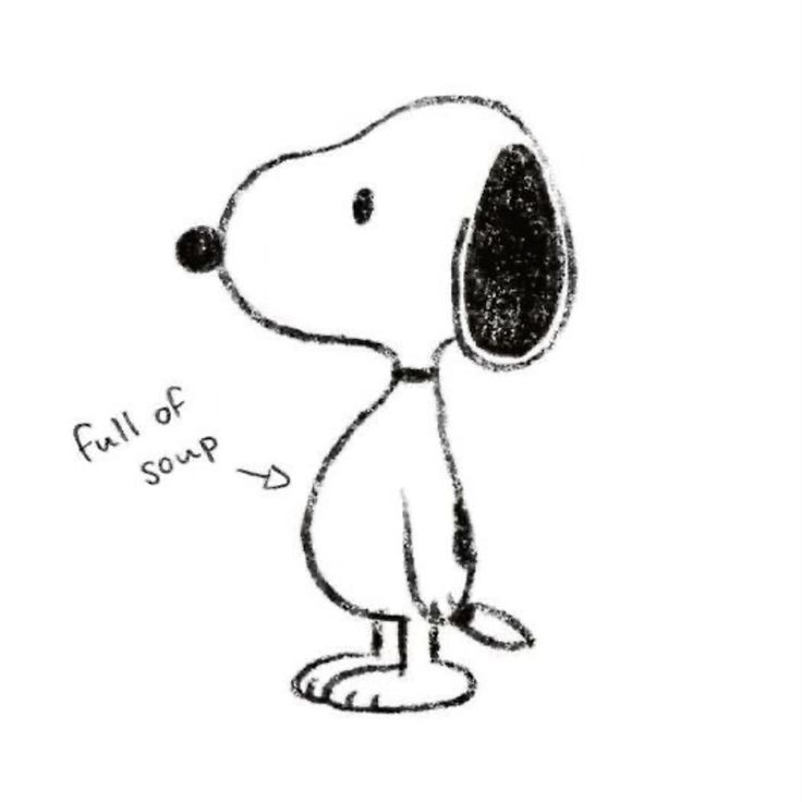 snoopy full of soup.   ‪@butterflyclip‬ drew this !!!! #snoo