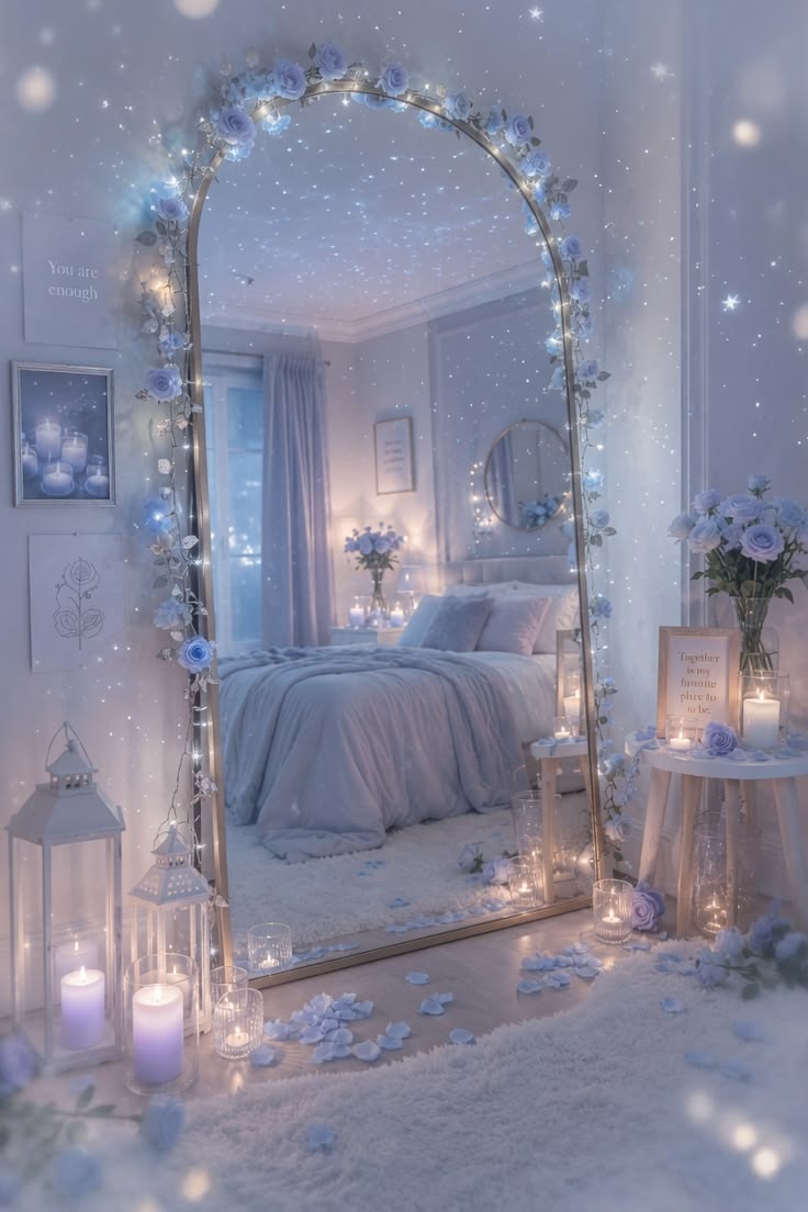 Transform your space with this enchanting dreamy blue floral
