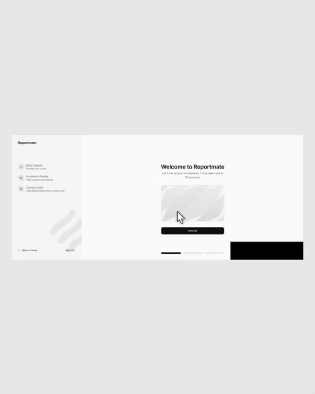 Onboarding flow concept for Reprotmatee
Unfortunately, this 