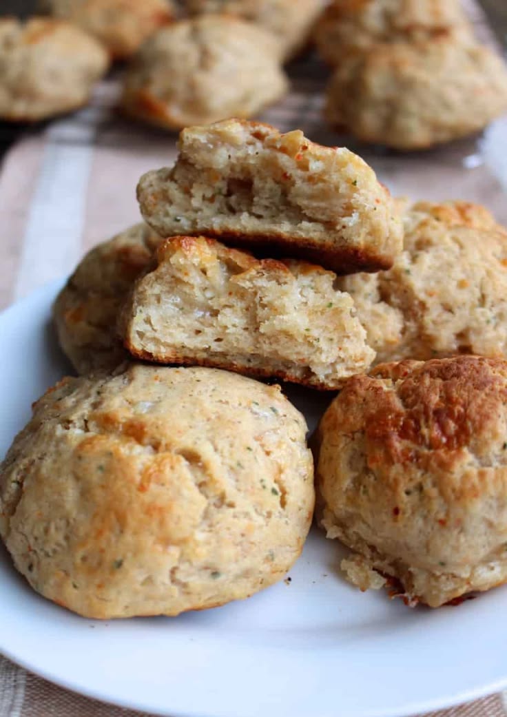 Whole Wheat Cheddar Garlic Biscuits