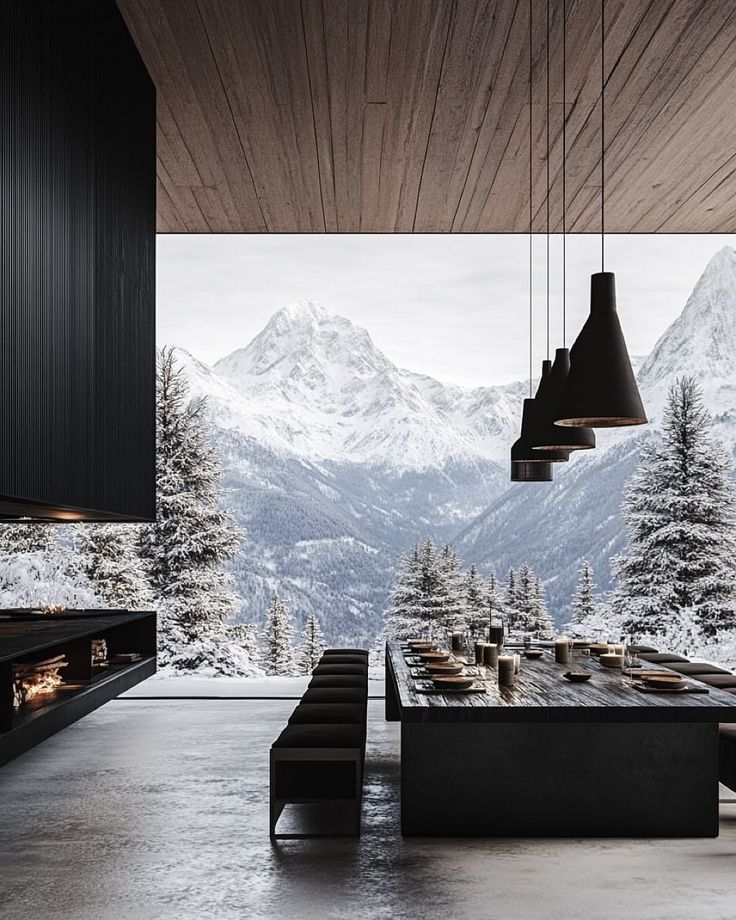 Magnificent mountain views framed by high end luxury, in the