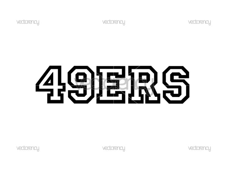 49ers varsity-inspired vector design with a bold American fo