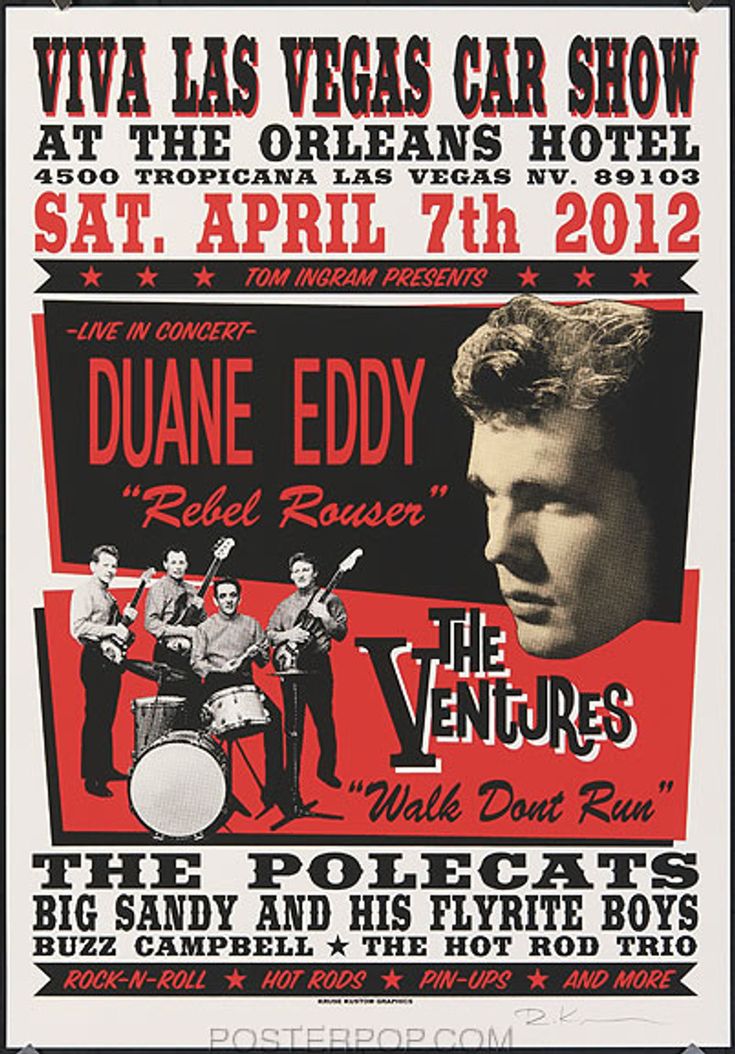 Rob Kruse The Ventures, VLV15 Silkscreen Car Show Poster 201