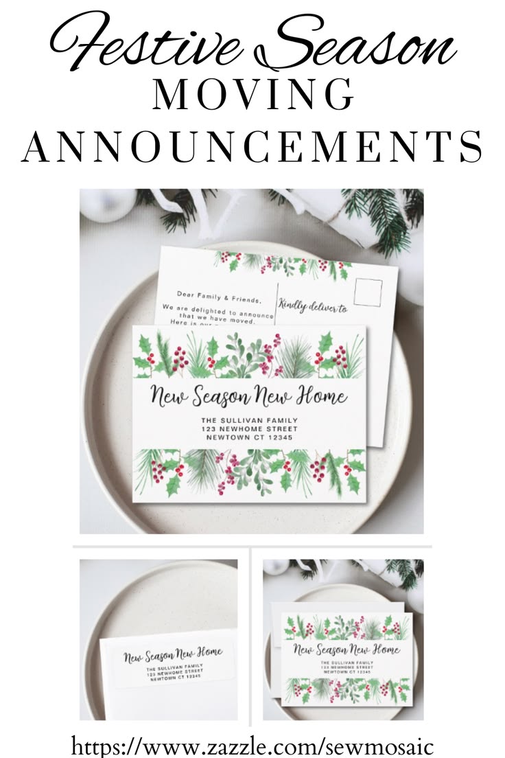 Share your new address with friends and family using festive