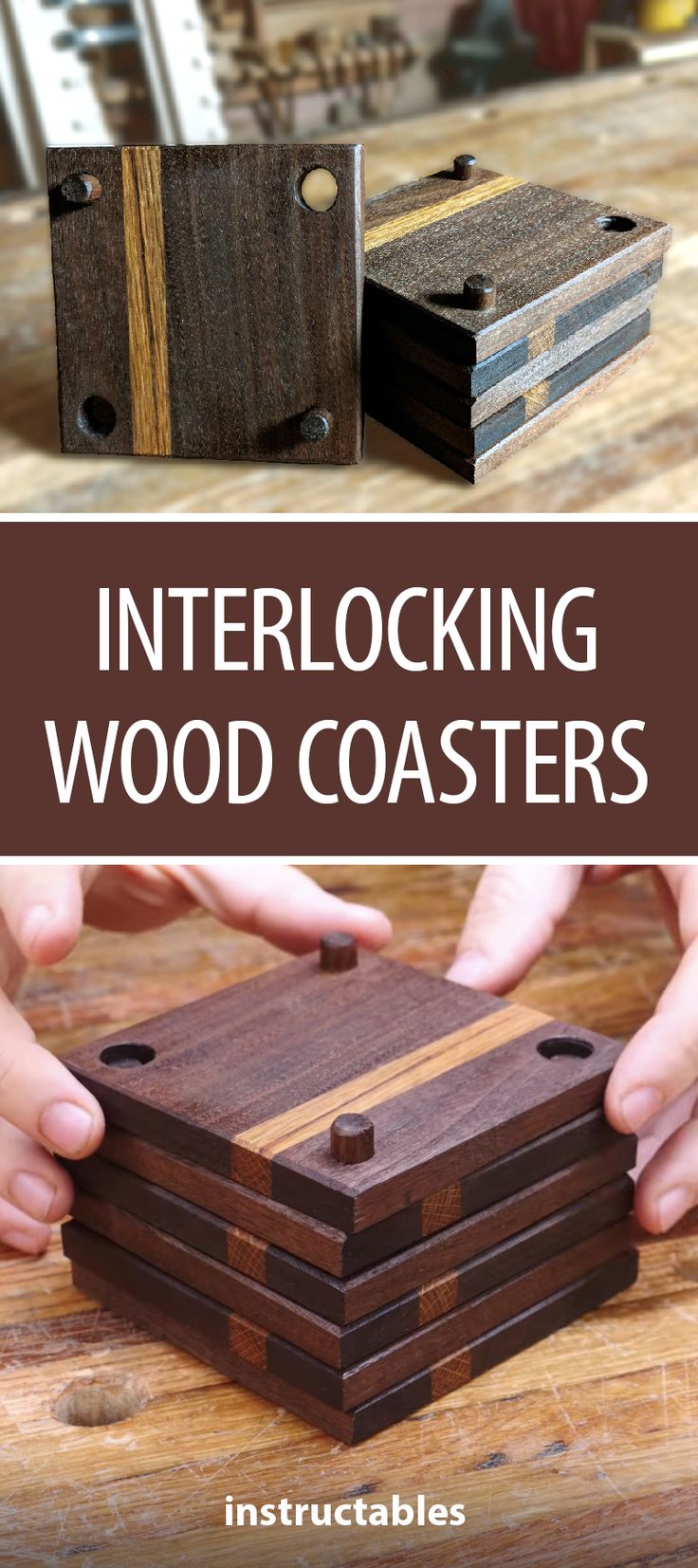 Interlocking Wood Coasters  #woodworking #home #decor