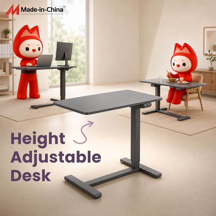 TO-M2 is a cordless height-adjustable desk powered by a rech