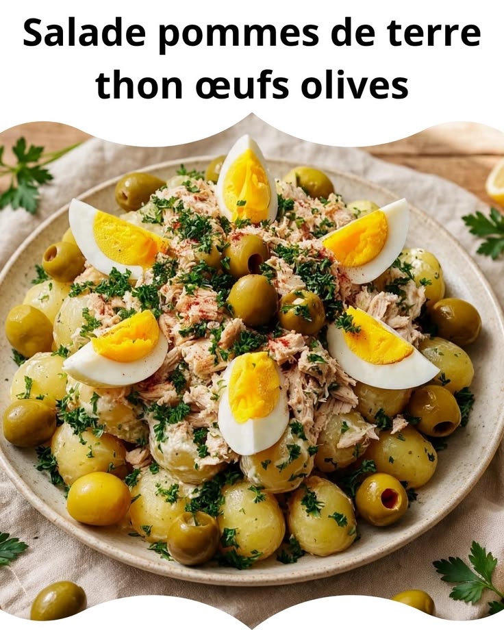 Découvrez cette salade de pommes de terre au thon, œufs et o