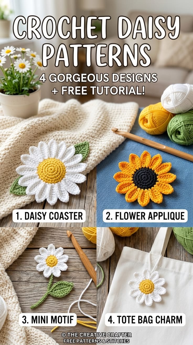 Looking for an adorable crochet project? These crochet daisy